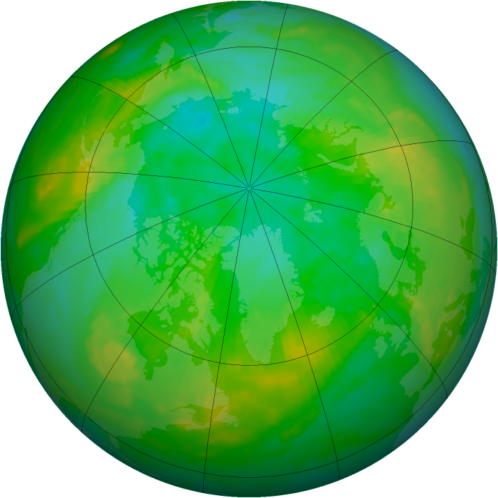 Arctic ozone map for 08 August 1982